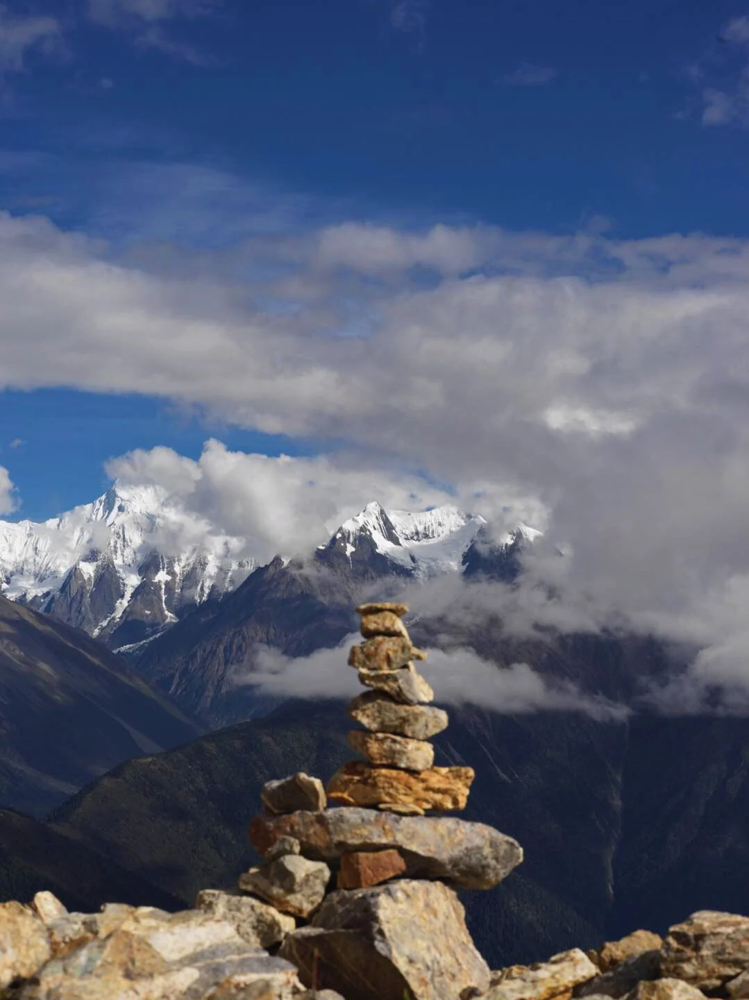 Stones against the mountains